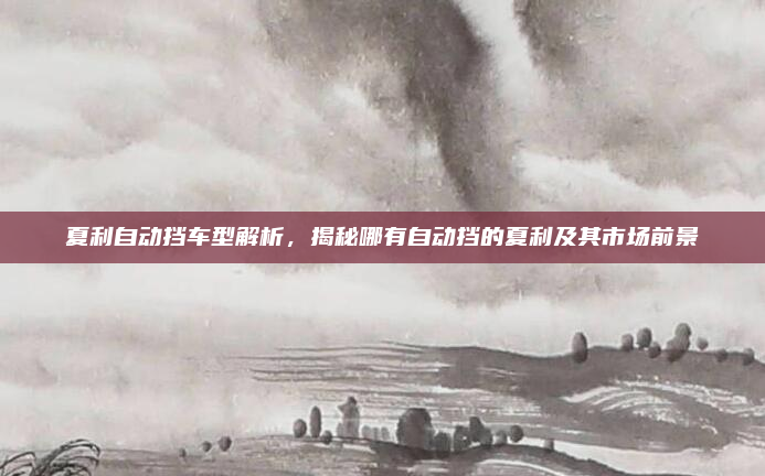 夏利自动挡车型解析，揭秘哪有自动挡的夏利及其市场前景