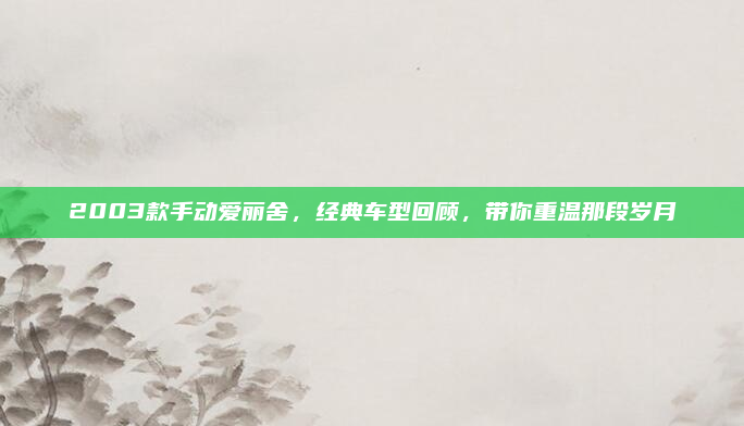 2003款手动爱丽舍，经典车型回顾，带你重温那段岁月