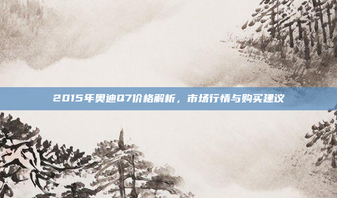 2015年奥迪Q7价格解析，市场行情与购买建议