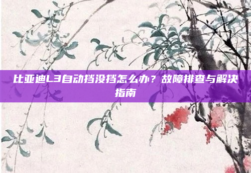比亚迪L3自动挡没挡怎么办？故障排查与解决指南