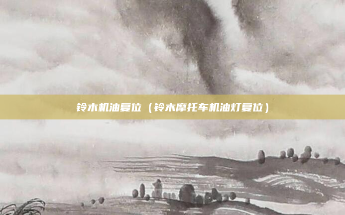 铃木机油复位（铃木摩托车机油灯复位）
