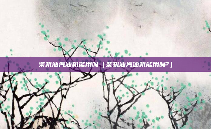柴机油汽油机能用吗(柴机油汽油机能用吗?)