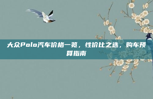 大众Polo汽车价格一览,性价比之选,购车预算指南