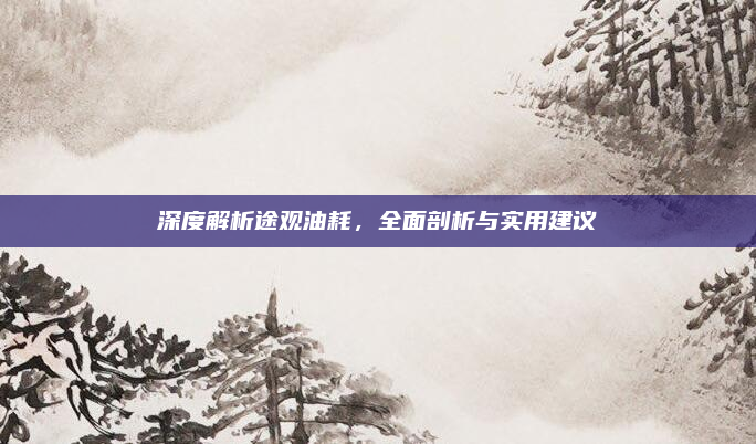 深度解析途观油耗，全面剖析与实用建议