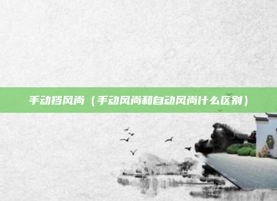 手动挡风尚（手动风尚和自动风尚什么区别）