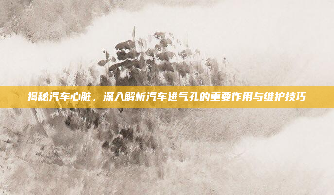 揭秘汽车心脏,深入解析汽车进气孔的重要作用与维护技巧