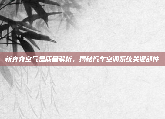 新奔奔空气盒质量解析，揭秘汽车空调系统关键部件
