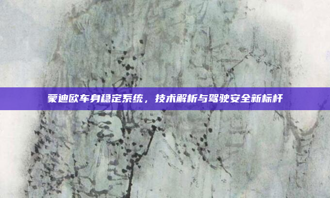 蒙迪欧车身稳定系统，技术解析与驾驶安全新标杆