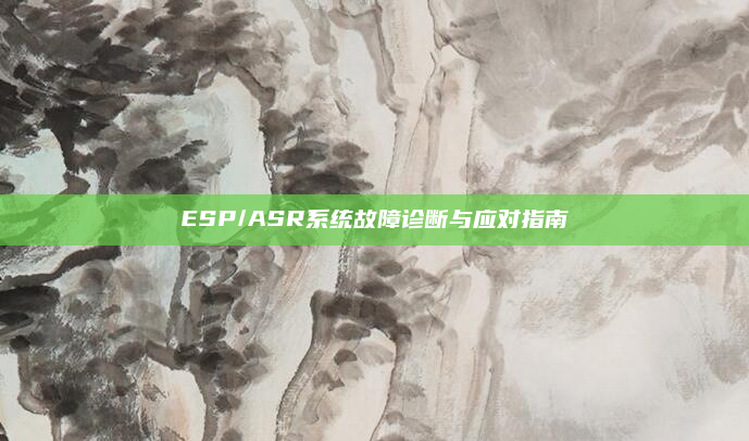 ESP/ASR系统故障诊断与应对指南