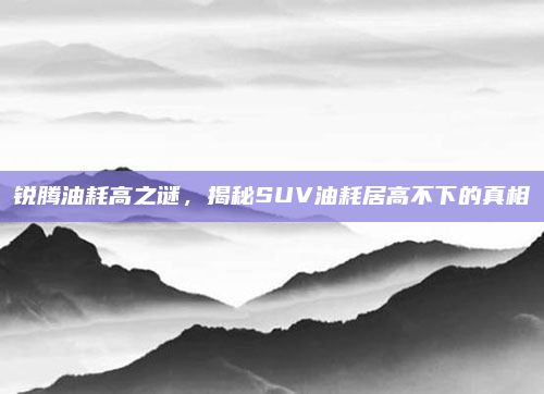 锐腾油耗高之谜,揭秘SUV油耗居高不下的真相