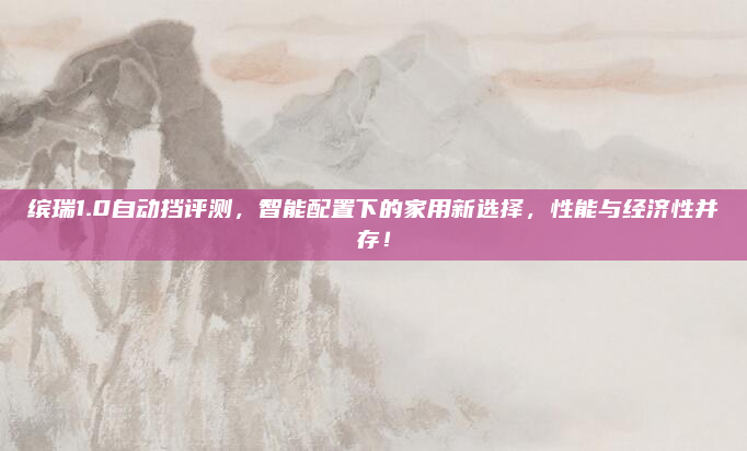 缤瑞1.0自动挡评测，智能配置下的家用新选择，性能与经济性并存！