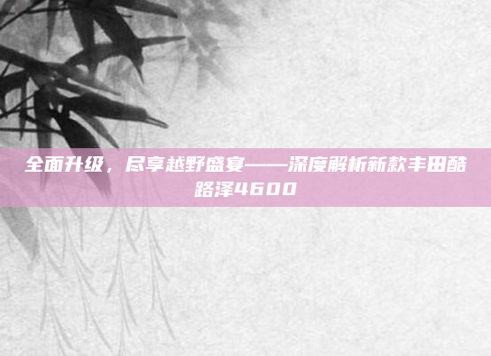 全面升级，尽享越野盛宴——深度解析新款丰田酷路泽4600