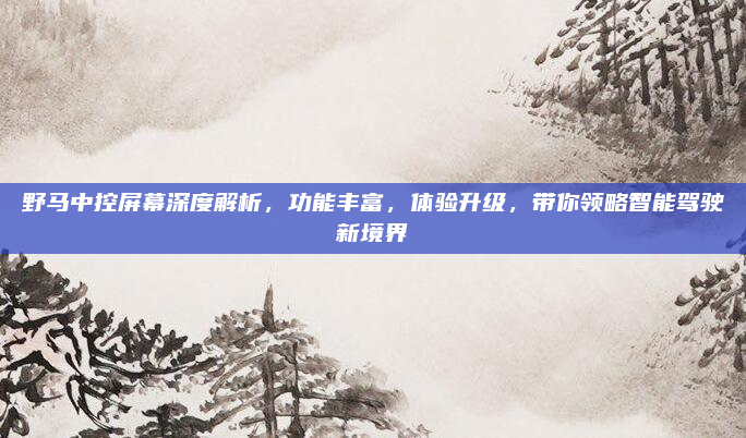 野马中控屏幕深度解析,功能丰富,体验升级,带你领略智能驾驶新境界