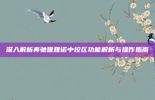 深入解析奔驰唯雅诺中控区功能解析与操作指南