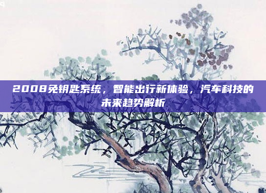 2008免钥匙系统，智能出行新体验，汽车科技的未来趋势解析