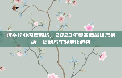 汽车行业深度解析，2023年整备质量排名揭晓，揭秘汽车轻量化趋势