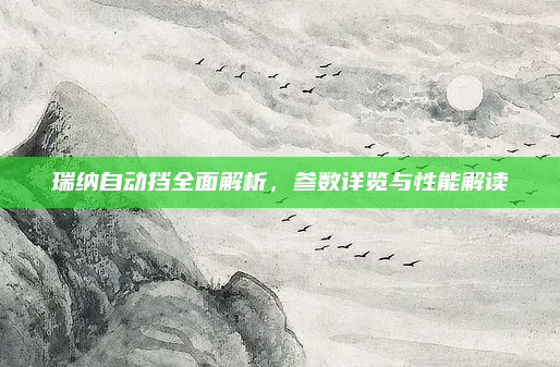 瑞纳自动挡全面解析,参数详览与性能解读