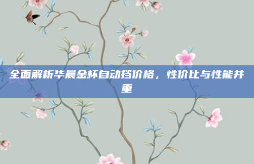 全面解析华晨金杯自动挡价格，性价比与性能并重