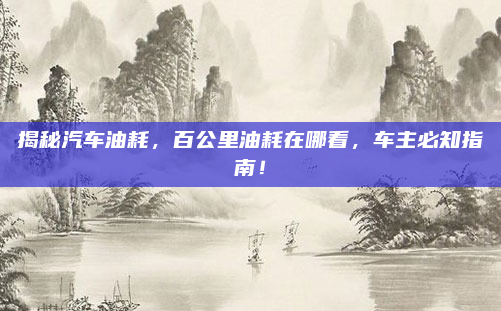 揭秘汽车油耗，百公里油耗在哪看，车主必知指南！