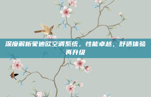 深度解析蒙迪欧空调系统，性能卓越，舒适体验再升级