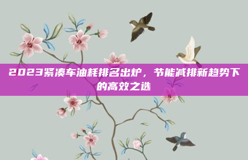 2023紧凑车油耗排名出炉，节能减排新趋势下的高效之选