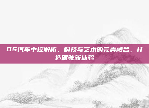 DS汽车中控解析,科技与艺术的完美融合,打造驾驶新体验