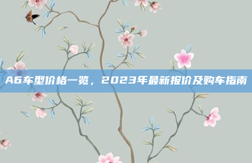 A6车型价格一览,2023年最新报价及购车指南