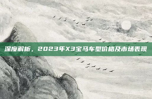 深度解析，2023年X3宝马车型价格及市场表现