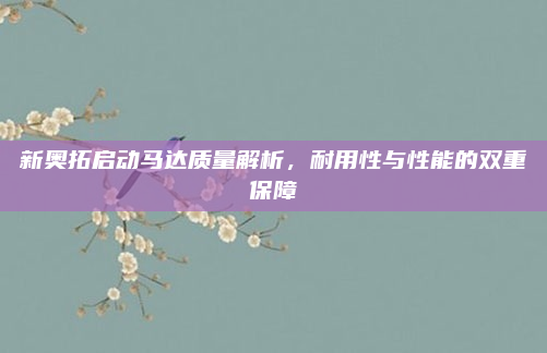 新奥拓启动马达质量解析，耐用性与性能的双重保障
