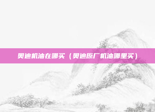 奥迪机油在哪买（奥迪原厂机油哪里买）