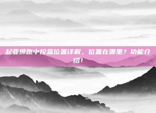 起亚狮跑中控盒位置详解，位置在哪里？功能介绍！