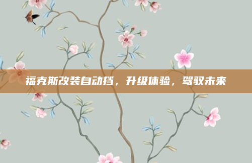 福克斯改装自动挡，升级体验，驾驭未来