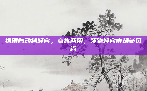 福田自动挡轻客,商旅两用,领跑轻客市场新风尚
