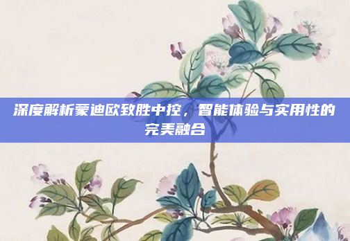 深度解析蒙迪欧致胜中控,智能体验与实用性的完美融合