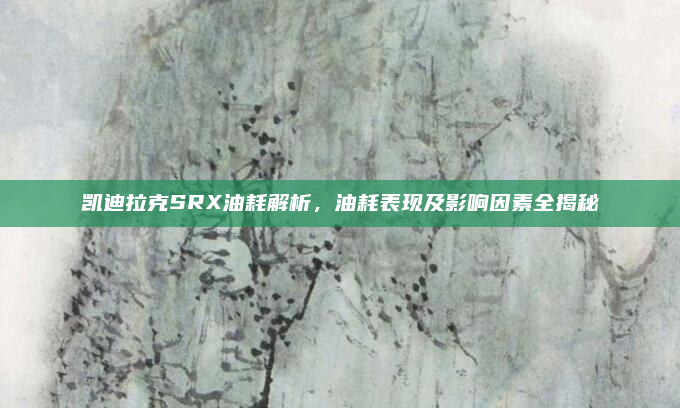 凯迪拉克SRX油耗解析，油耗表现及影响因素全揭秘
