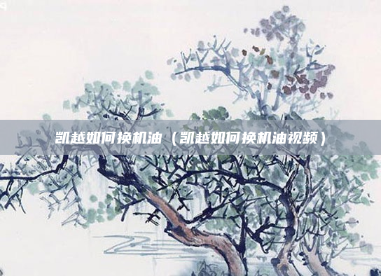 凯越如何换机油(凯越如何换机油视频)