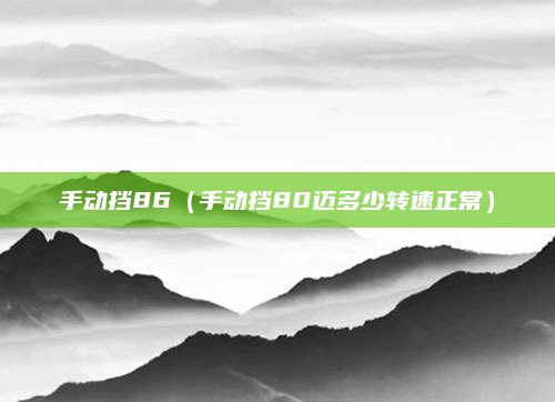 手动挡86(手动挡80迈多少转速正常)