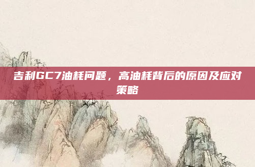 吉利GC7油耗问题,高油耗背后的原因及应对策略