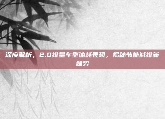深度解析，2.0排量车型油耗表现，揭秘节能减排新趋势
