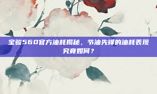 宝骏560官方油耗揭秘，节油先锋的油耗表现究竟如何？