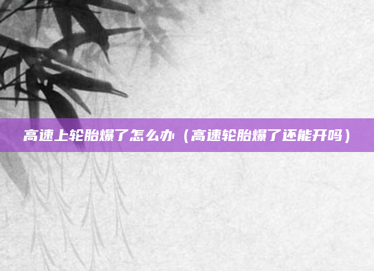 高速上轮胎爆了怎么办(高速轮胎爆了还能开吗)