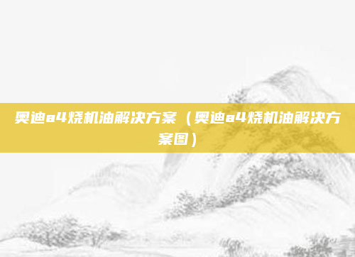 奥迪a4烧机油解决方案（奥迪a4烧机油解决方案图）