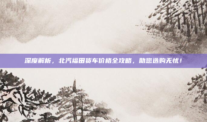 深度解析，北汽福田货车价格全攻略，助您选购无忧！