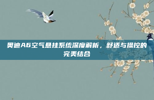 奥迪A6空气悬挂系统深度解析,舒适与操控的完美结合