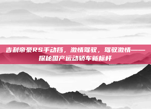 吉利帝豪RS手动挡，激情驾驭，驾驭激情——探秘国产运动轿车新标杆
