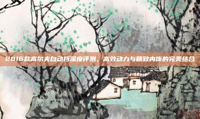 2016款高尔夫自动挡深度评测，高效动力与精致内饰的完美结合