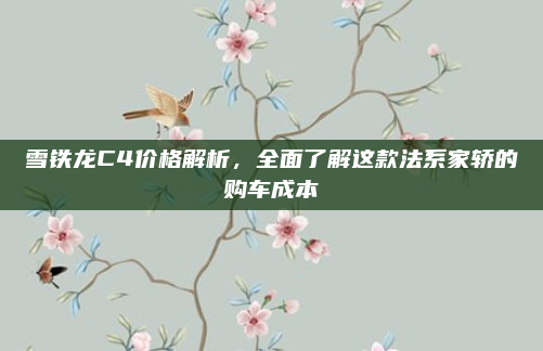雪铁龙C4价格解析，全面了解这款法系家轿的购车成本