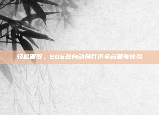 轻松驾驭，206改自动挡打造全新驾驶体验