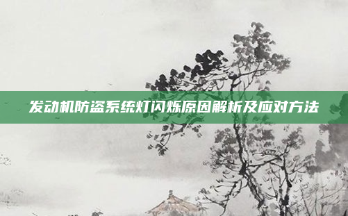 发动机防盗系统灯闪烁原因解析及应对方法