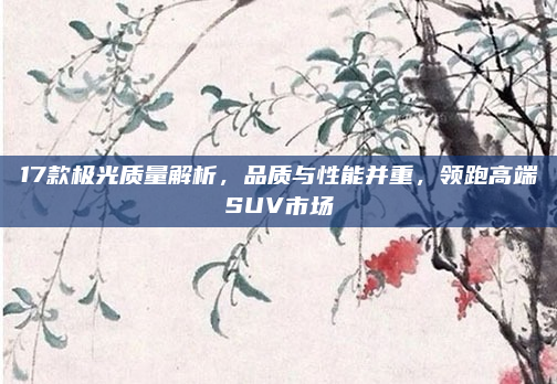 17款极光质量解析，品质与性能并重，领跑高端SUV市场